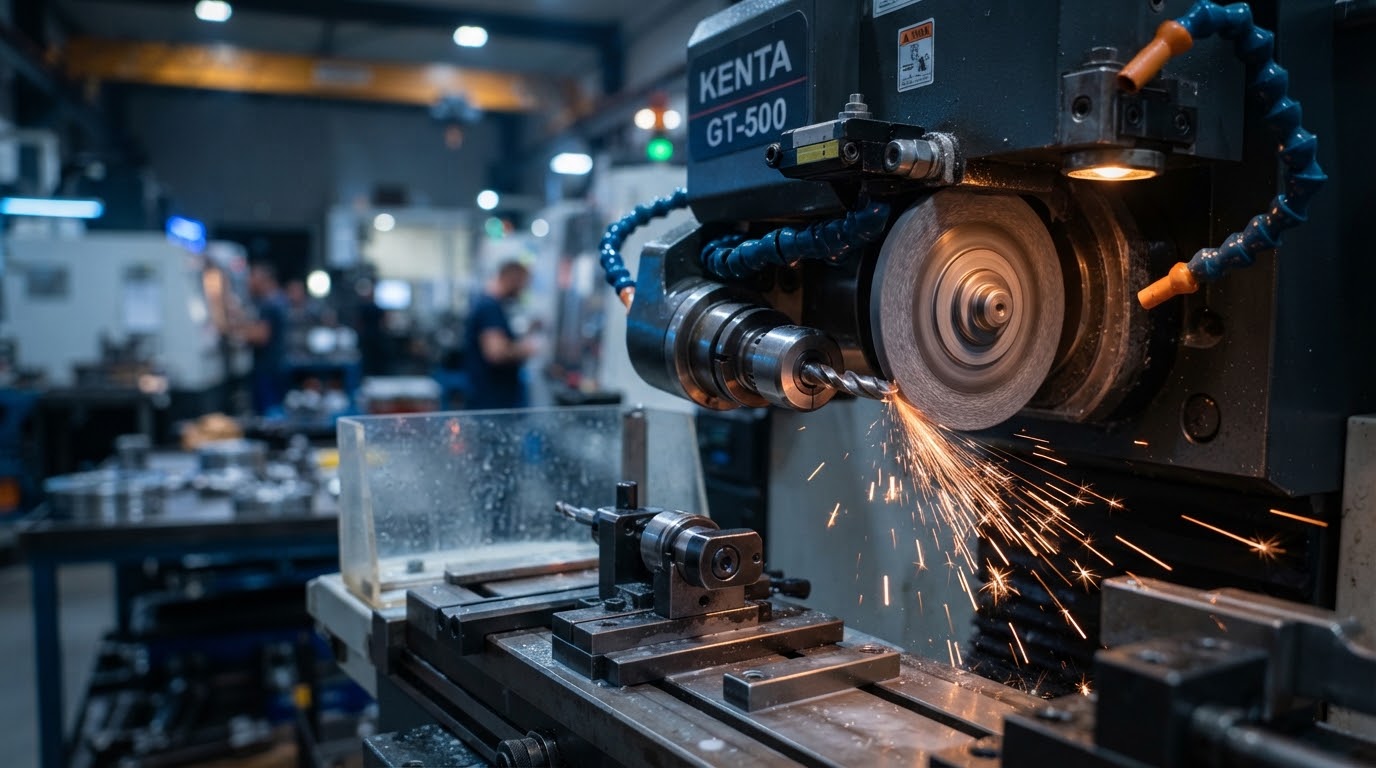 Máquina CNC de afilado rectificando una broca